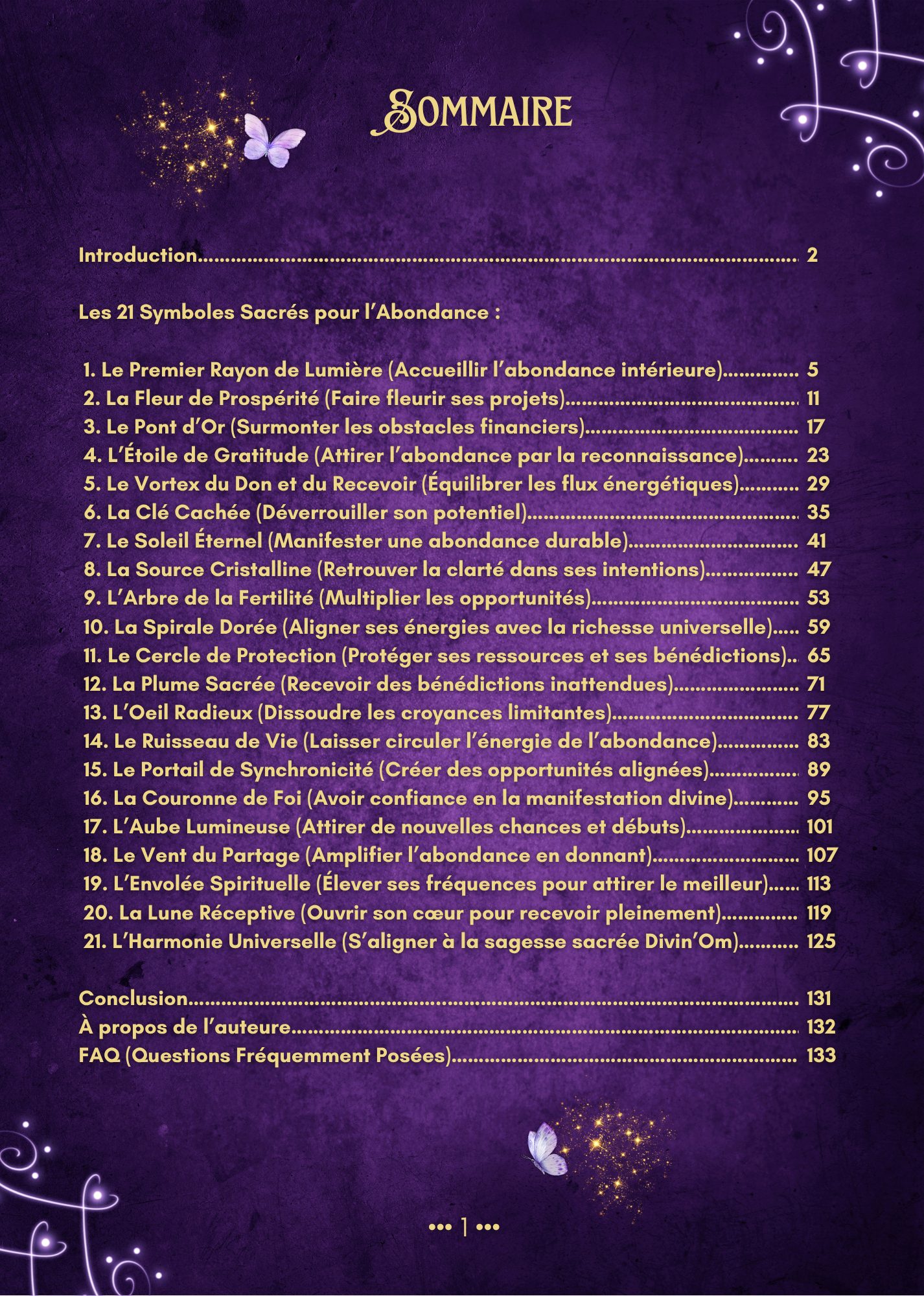 Intérieur du Livre Divin’Om — empreintes quantiques et symboles de manifestation de l’abondance