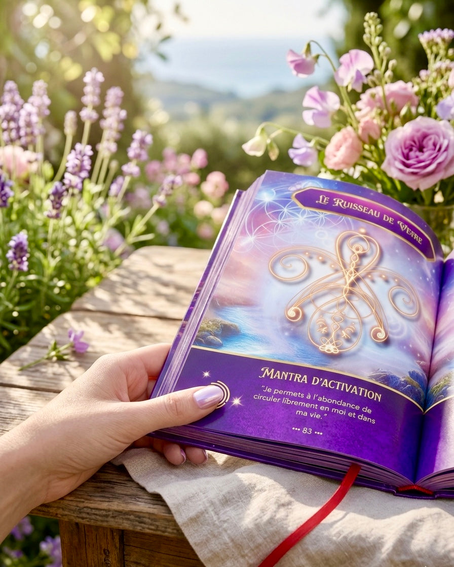 Empreinte quantique du Livre Divin'Om — posez votre doigt pour recevoir l'énergie de manifestation de l'abondance